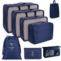 KIT 8 Bolsas Organizadoras á Prova D'água Para Viagem Kit de Bolsas Organizadoras á Prova D'água (+3 de Brinde) Loja Azul Escuro 