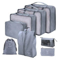 KIT 8 Bolsas Organizadoras á Prova D'água Para Viagem Kit de Bolsas Organizadoras á Prova D'água (+3 de Brinde) Loja Cinza 