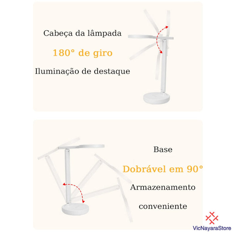 Luminária de Mesa para Estudo LED Recarregável Luminária de Mesa para Estudo LED Recarregável Paneshopping.com 