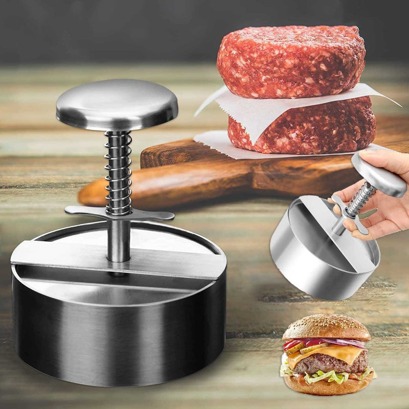 Molde para carne de Hamburger de aço inoxidável. 0 casa,mesa e jardim 