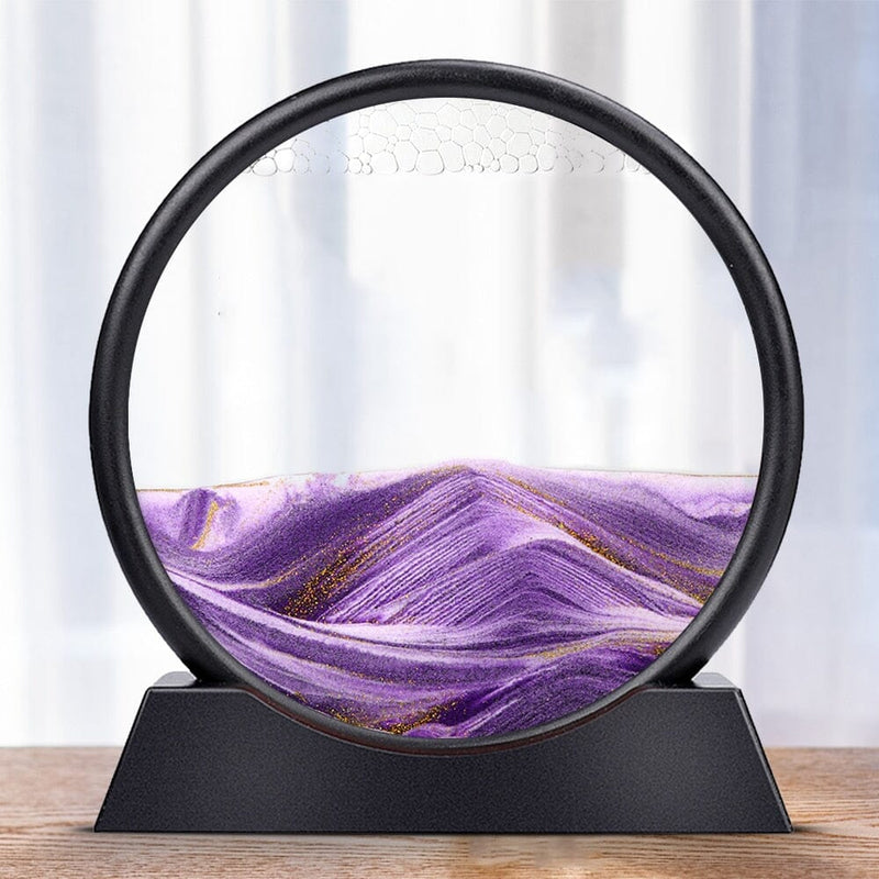 Quadro de Areia em Vidro Ampulheta 3D - Sandscape Quadro de Areia em Vidro Loja Roxo 