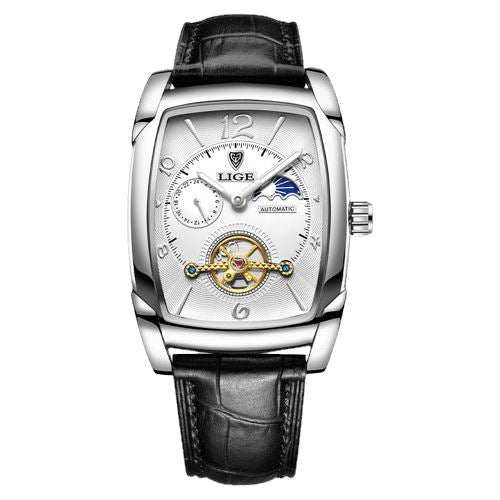 Relógio Lige Masculino de Luxo Original - VENEZIA Relógio 31 Lige Prata Branca 