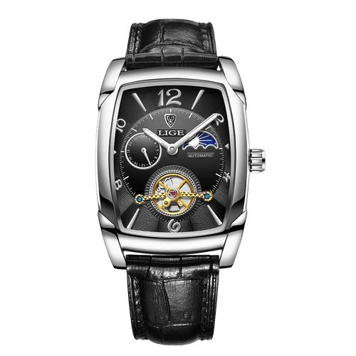 Relógio Lige Masculino de Luxo Original - VENEZIA Relógio 31 Lige Prata Negra 