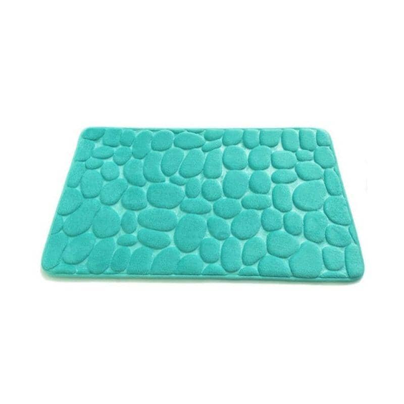 Tapete para banheiro antiderrapante absorvente e macio 60x40cm decoração 10 Paneshopping.com Azul piscina 