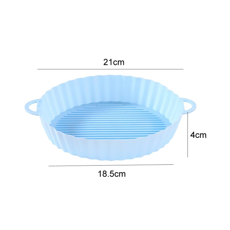 Bandeja De Silicone Para Air Fryer Fácil Limpeza E Ante Sujeira - SafeWay P7-03 Feminina Place 18.5cm Azul Fino 