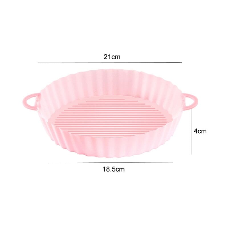 Bandeja De Silicone Para Air Fryer Fácil Limpeza E Ante Sujeira - SafeWay P7-03 Feminina Place 18.5cm Rosa Fino 