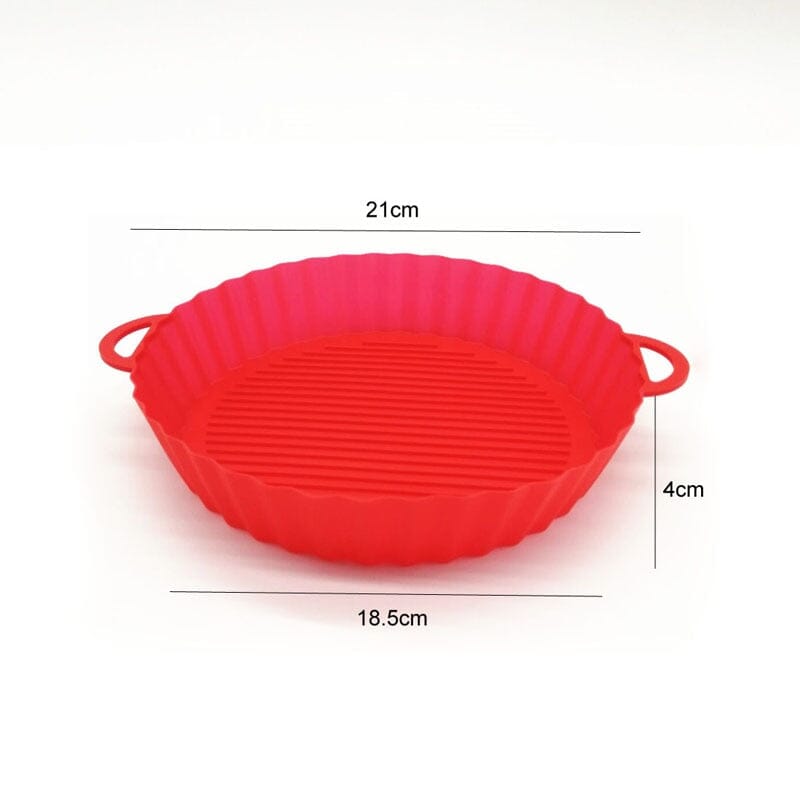 Bandeja De Silicone Para Air Fryer Fácil Limpeza E Ante Sujeira - SafeWay P7-03 Feminina Place 18.5cm Vermelho Fino 