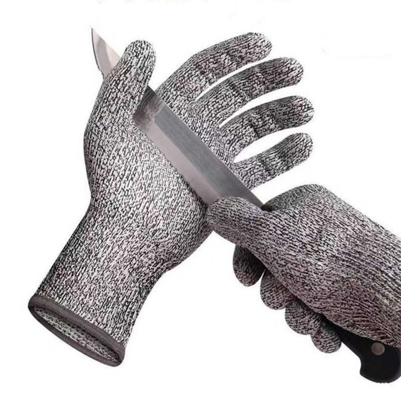 Grey Safety Work Gloves Level 5 Cut Proof Stab Resistant Glove Kitchen Butcher Gloves for Fishing Gardening Tools 0 Paneshopping.com 