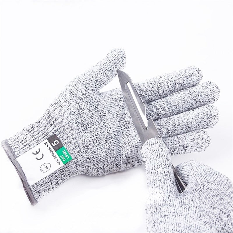 Grey Safety Work Gloves Level 5 Cut Proof Stab Resistant Glove Kitchen Butcher Gloves for Fishing Gardening Tools 0 Paneshopping.com 