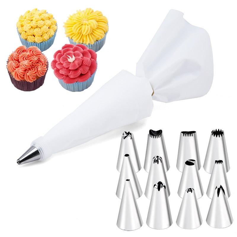 conjunto de decoração de bolo, Kit de bicos para confeitar e acessórios 52  peças, inclui jogo De Bicos Para Confeitar Em Inox, Bolsa decorativa para  decoração de canos, Pontas para acoplar, para