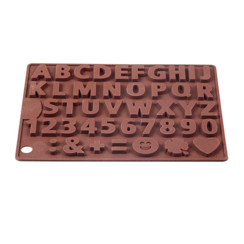 Molde de Silicone para Chocolate e Decoração de Bolos 0 Paneshopping.com A- Modelo Alfa Numérico 