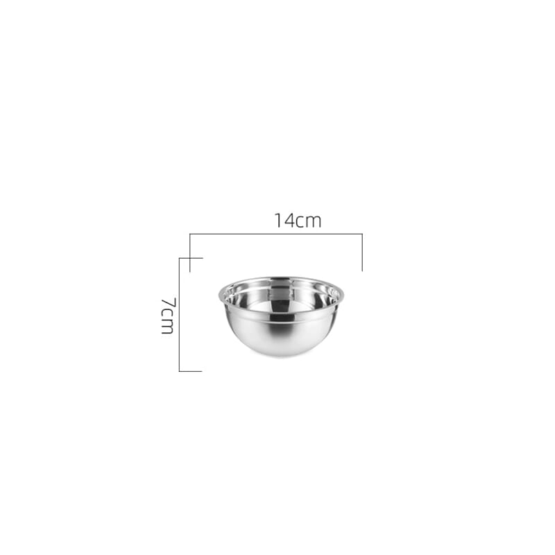 Multi-size Stainless Steel Salad Bowls Set Nesting Fruit Salad Bowl Kitchen Food Storage Bowl Cooking Mixing Bowls for Prepping 0 Paneshopping.com 14cm bowl 