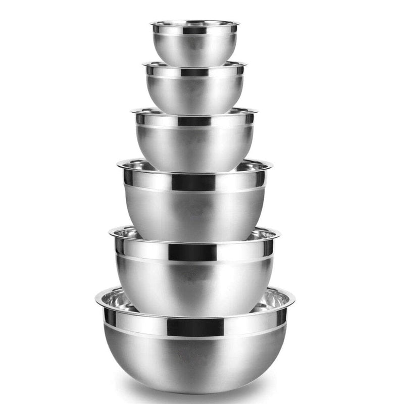 Multi-size Stainless Steel Salad Bowls Set Nesting Fruit Salad Bowl Kitchen Food Storage Bowl Cooking Mixing Bowls for Prepping 0 Paneshopping.com 