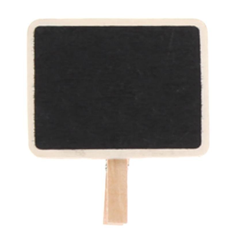 Placas de Preço Mini Lousa Quadro Negro de Madeira Pacote com 20 PÇS 6cmx4,8cm Prendedor 4,5cm 0 Paneshopping.com 