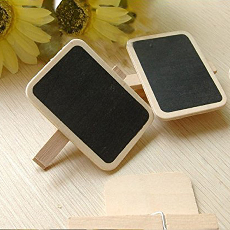 Placas de Preço Mini Lousa Quadro Negro de Madeira Pacote com 20 PÇS 6cmx4,8cm Prendedor 4,5cm Placa de Preço Paneshopping.com 