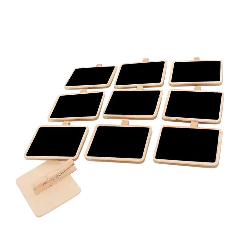 Placas de Preço Mini Lousa Quadro Negro de Madeira Pacote com 20 PÇS 6cmx4,8cm Prendedor 4,5cm Placa de Preço Paneshopping.com 