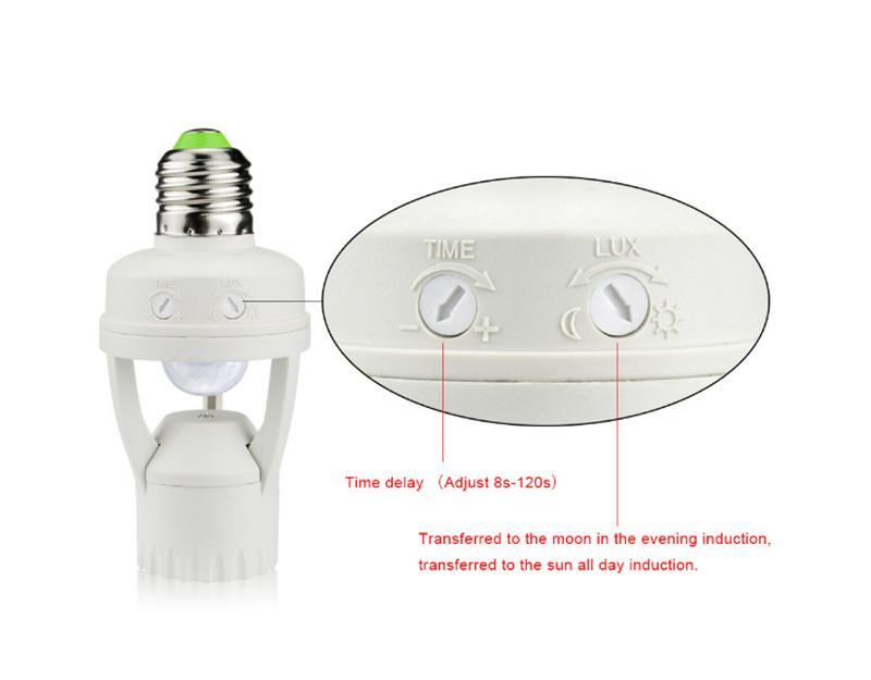 Soquete com Sensor de Presença para Lâmpadas Switch Light Lux E27 100-240V Comercial e industrial Paneshopping.com 