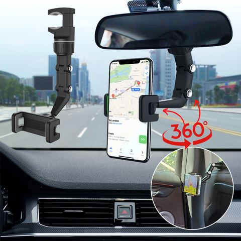 Suporte Celular Orbitech 360º Pro - Ultra resistente, firme e não balança - Compatível com todos os modelos de carros e celulares Suporte de Celular Paneshopping.com Preto e Cinza 